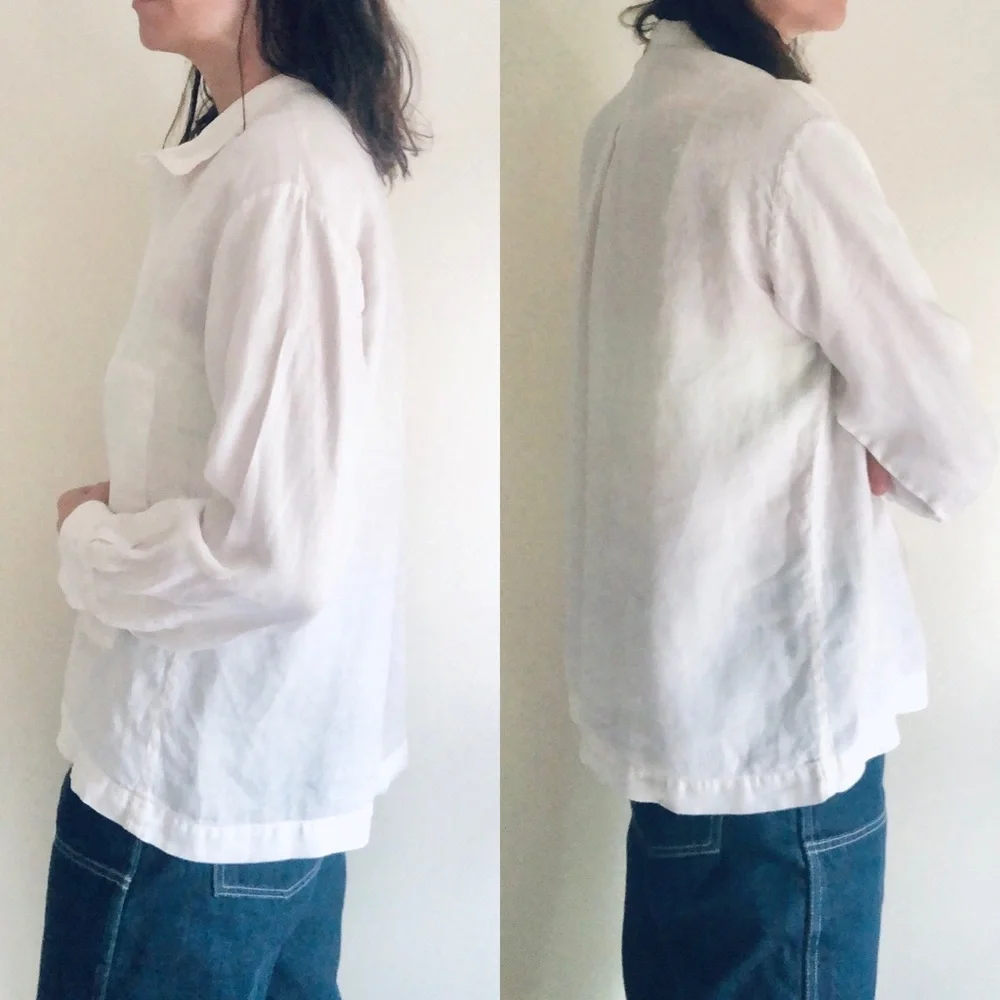 Eskandar 100% linen white button down - Picture 6 of 16